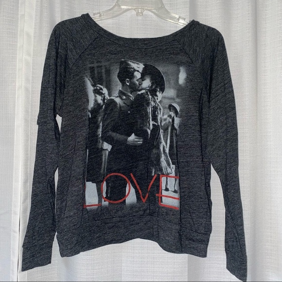 Charcoal Dark Gray Long Sleeve T-Shirt - Picture 1 of 3